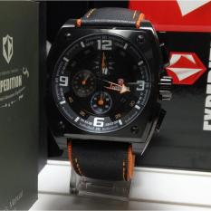 Expedition Jam Tangan Pria Expedition E6651M Chronograph Stainless Steel Leather Black