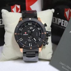 Expedition - Jam Tangan Pria - Leather Strap - E6381DB Rose Gold
