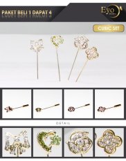 Eyo Jewelry Set Tuspin Wanita Hijab Paket Qubik Set