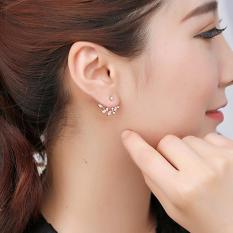 Fancyqube 1 Pair Fashion Top Quality Cabang Digantung Di Bagian Belakang Earrings Hadiah untuk Wanita Wanita (Rose Emas) -Intl