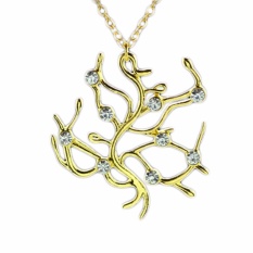 Fancyqube Keindahan And Binatang Bell Putri Pohon Mawar Kalung Liontin Emas