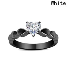 Fancyqube Emas Hitam Disepuh Love Heart Fire Opal Diamond Perhiasan Putih-2-Intl