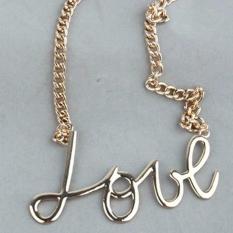 Fancyqube Fashion Warna Emas Happy/Boss/Love/Cool/Letter Choker Kalung Wanita Musim Panas Perhiasan DIY Monogram Kalung Hadiah Terbaik (H03) -Intl