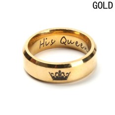 Fancyqube Fashion Her King And His Queen Crown Ring Gold-9 - intl
