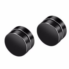 Fancyqube Tinggi Kualitas Magnetic Earrings untuk Pria Pria Stainless Steel 316L Magnet Anting-Anting untuk Pria dan Wanita Hitam-L -Intl
