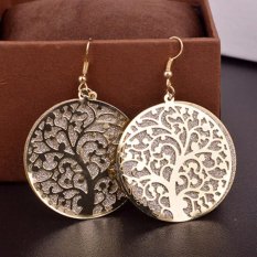 Fancyqube Lucky Tree Of Life Anting Mix Warna Vintage Retro Lucky untuk Wanita dan Anak Perempuan Earrings Hot Sale Versi Korea Emas-Intl