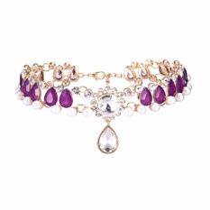 Fancyqube Baru Desain Crystal Kalung Kalung Fashion Kalung Costume Collar Tiruan Mutiara Kalung Temperamen H07-