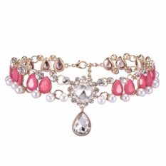 Fancyqube Baru Desain Crystal Kalung Kalung Fashion Kalung Costume Collar Tiruan Mutiara Kalung Temperamen H05-