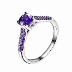 Fancyqube Baru Fashion Ungu Zircon Cincin Amethyst Cincin Hadiah For Nya Cincin Pernikahan Ungu-9