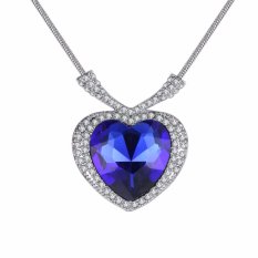 Fancyqube Baru Berkualitas Tinggi Titanic Ocean Heart Pendant Necklace untuk Wanita Kristal Berlian Imitasi Perhiasan Hadiah Biru-Internasional
