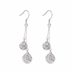 Fancyqube baru berlapis perak anting untuk wanita kualitas tinggi kristal anting-anting menjuntai panjang Fashion Fancyqube perhiasan souvenir pernikahan - International