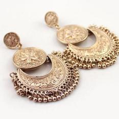 Fancyqube Baru Gaya BoHo Style Carved Antik Emas Berlapis Perak Rumbai Anting-Anting Vintage Bohemia Wanita Turki Perhiasan untuk Hadiah Emas -Intl