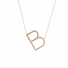 Fancyqube Baru Trendy Big 26 Letter Pendant Kalung Inisial Kalung 24 K Ilegal Emas Liontin Choker Kalung Wanita Perhiasan H02 -Intl