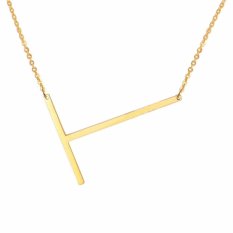 Fancyqube Baru Trendy Big 26 Letter Pendant Kalung Inisial Kalung 24 K Ilegal Emas Liontin Choker Kalung Wanita Perhiasan H20 -Intl