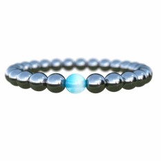 Fancyqube Baru Wanita Hitam Keren Magnetik Gelang Beads Hematite Terapi Batu Perawatan Kesehatan Magnet Hematite Manik-manik Gelang Perhiasan Pria -Intl