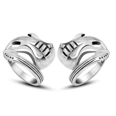 perhiasan perak. Hequ Pria Gothic Punk Tengkorak Joint Knight Jari Titanium Ring .