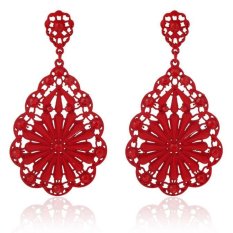 Fashion 1 Pair Wanita Lady Elegant Bunga Rhinestone Telinga Anting Stud Hot RD-Intl