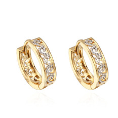 Mode 18 KB Emas Berlapis Berongga Tatahan Sedikit-Anting Zirkon