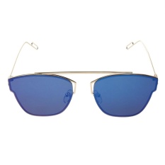Fashion Colorful Flat Sunglasses (Biru Quicksilver)-Intl