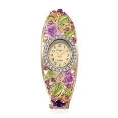 Fashion Contracted Mahal QUARTZ Alloy Square Set Auger Bunga Gelang Wrist Watch-Intl