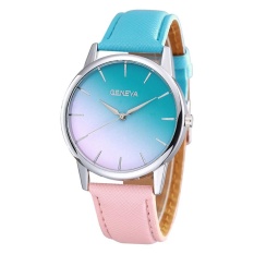 Fashion Geneva Gradien Wanita Fashion Jangan Tangan Perempuan Jam Modis Kuarsa-Di Biru Di Bawah Bubuk-Internasional