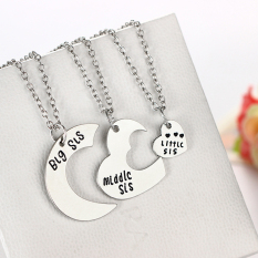 Fashion Gadis Big Tengah Little Sister 3 Pcs Set Pendant Kalung Persahabatan Hadiah 3 Pcs Set-Intl