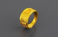 Fashion Perhiasan 24 Karat Berlapis Emas Dicetak Cincin Hadiah For Pria-Internasional