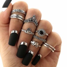Mode Kekasih Perhiasan Jantung Memotong Rainbow & Putih Topaz Gemstone Silver Ring-Intl