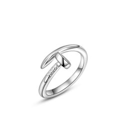 Fashion Mewah Adjustable Platinum Berlapis Diamond Pernikahan Partai Perhiasan Cincin (Platinum Warna)