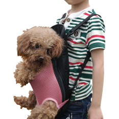 Mode Hewan Peliharaan Anjing Doggy Sling Kaki Out Design Outdoor Travel Nilon Tahan Lama Portable Mesh Dada Depan Pack Pembawa Tas Ransel Bahu Tas untuk Anjing Kucing Puppy Operator PET Holder (Pink, L)