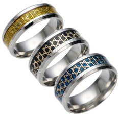 Fashion Retro Hexagram Ring Cincin Stainless Steel AS Ukuran 9-Dengan Kotak Hadiah