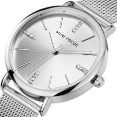 Fashion Perak Baja Anti Karat Mesh Jam Tangan Wanita Jam Tangan Wanita Bulat Tahan Air Jam Tangan Kuarsa-Internasional