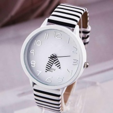 Fashion Siswa Watch Ladies Watches Wanita Zebra Stripes Watch Tahan Air QUARTZ Watches-Intl