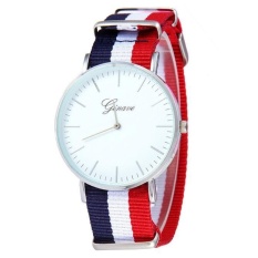 Fashion Tipis Dial Siam Kanvas Band Analog QUARTZ Wrist Watch-Intl