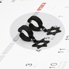 Fashion Titanium Steel Cross Earrings Hadiah Perhiasan Pria Stainless Steel Telinga Anting Jepit-Intl