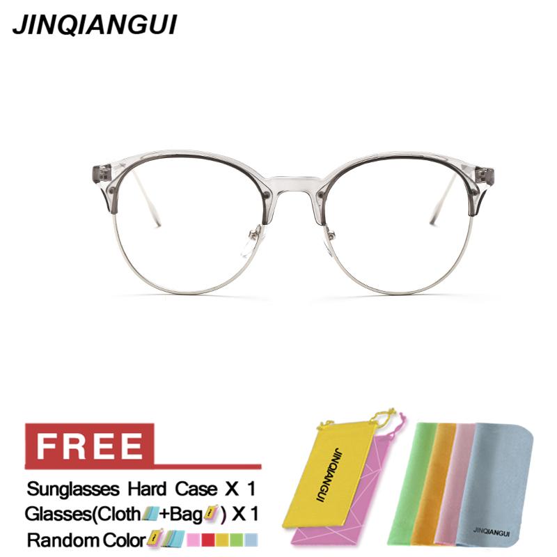 Fashion Vintage Retro Round Glasses Grey Frame Glasses Plain for Myopia Men Eyeglasses Optical Frame Glasses Oculos Femininos Gafas - Intl