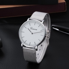 Fashion Women Crystal Stainless Steel Analog Quartz Wrist Watch Silver - intl