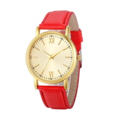 Fashion Wanita Roman Watch Lady Kulit Band Analog QUARTZ Wrist Watch-Intl