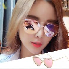 Fashion Women Sunglasses Sunscreen Anti-UV Color Film Sunglasses ( Gold Pink) - intl