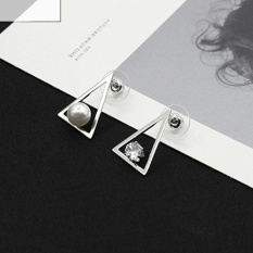 Fashion Anting-Anting Putri Segitiga Pearl Ear STUDS Party Gaya Perhiasan-Intl