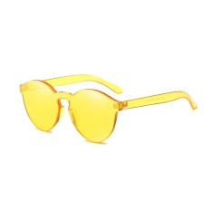 Female Frameless Bening Kopel Lensa Berwarna-Warni Paling Trendi Kacamata Hitam Chic (Kuning)-Satu Ukuran