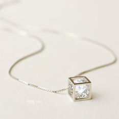 FENG Silver Kalung Wanita Model Pendek Gaya Jepang Korea