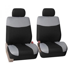 FH Group FH-FB056102 Moderen Datar Penutup Kursi Kain Pasang Set, Gray/Hitam Warna Sesuai Paling Mobil, truk, SUV, atau Van-Internasional