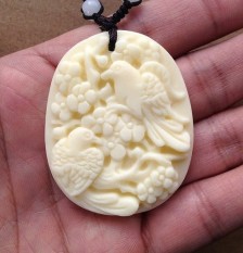 Halus Gading Yang Indah Bubuk Buah Ukiran Kalung Dekorasi Perhiasan Gantung Menghias Senang Hang-qiao Laporan Kabar Baik Wanita Gaya pria Berkabung Hadiah Yang Jatuh Ke Hari-Internasional
