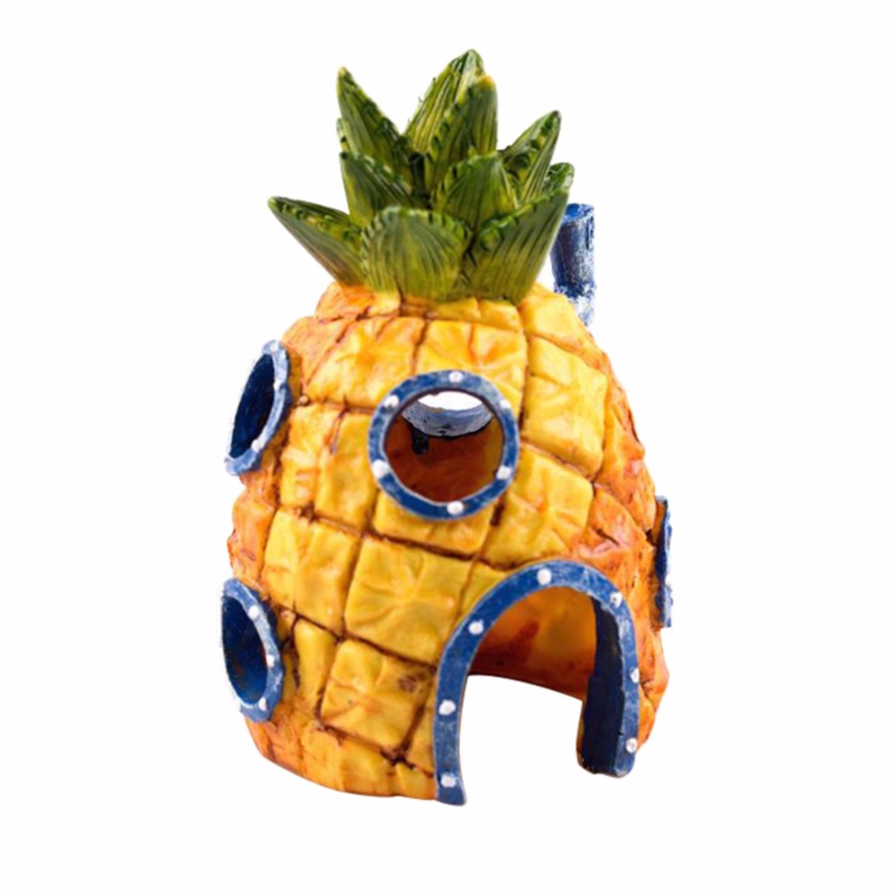 Tangki Ikan Rumah Aquatic Ornamen Dekorasi SpongeBob Kepiting Pineapple House-Intl