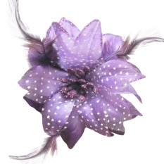 Flower Feather Fascinator Bead Jilbab Bros Ladies Ungu-Intl