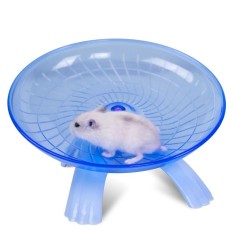 Piring Terbang Roda Latihan untuk Hewan Peliharaan Kecil, 18 Cm/7.09 Inch Hamster Menjalankan Disc, Kenyamanan Pet Mainan Warna: Biru Spesifikasi: 18*18*11 Cm-Intl