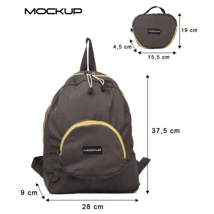 Download Foldable Backpack Mockup Bfl 14 Backpack Unisex Olive Lazada Indonesia