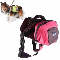 Foldable PET Saddle Bag Operator Lucu Backpack untuk Anjing Nilon Harness Outdoor Daypack untuk Golden Retriever, Alaskan Malamute, Husky, dll (Pink, S)-Intl