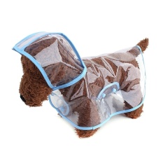 Lipat Tahan Air Transparan Raincoat Rainwear PonchoClothesDress With Blue Border Bandung Photo: “Anjing Poodle Pet-Ukuran XS-Intl